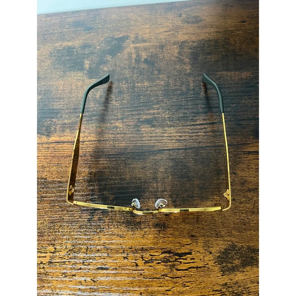 Steve Madden Mystie Womens Oval Gold Tone Frame Sunglasses 90s Y2K Retro